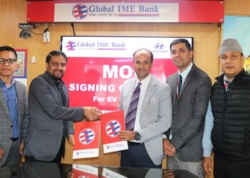 लक्ष्मी इन्टरकन्टिनेन्टल र ग्लोबलआईएमई बैंक बीच विद्युतीय सवारीसाधनमा वित्तिय विस्तारको समझदारी
