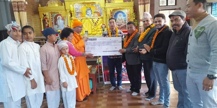 देउसी भैलोबाट संकलित रकम आश्रममा सहयोग