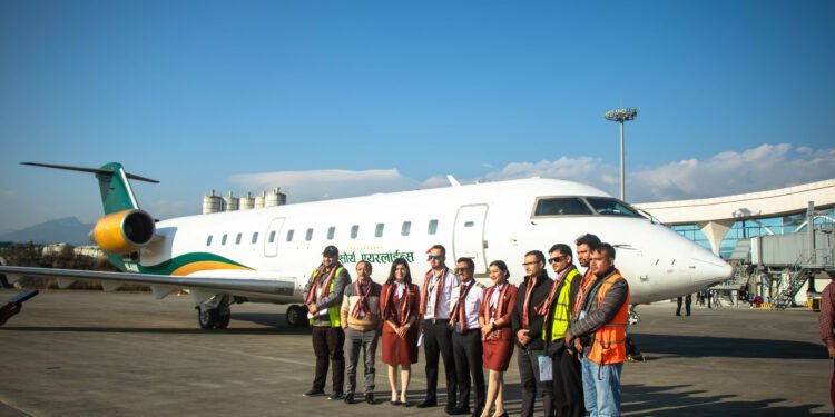 पोखराको इतिहासमै पहिलोपटक सौर्य एयरलाइन्सले ल्यायो जेट