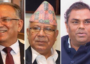 प्रधानमन्त्री प्रचण्डसँग माधव नेपाल र उपेन्द्र यादवको भेट