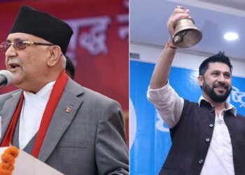 एमाले अध्यक्ष ओली र रास्वपा सभापति लामिछानेबीच ओली निवासमा भेटवार्ता