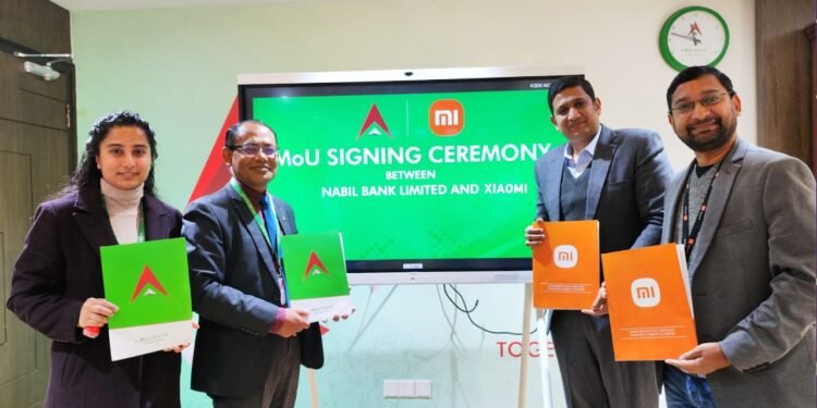 नबिल बैंकका ग्राहकलाई शाओमी ब्राण्डका सामानको इएमआई सुविध