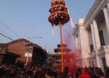 होली सुरु, वसन्तपुरमा ठड्याइयो चीर