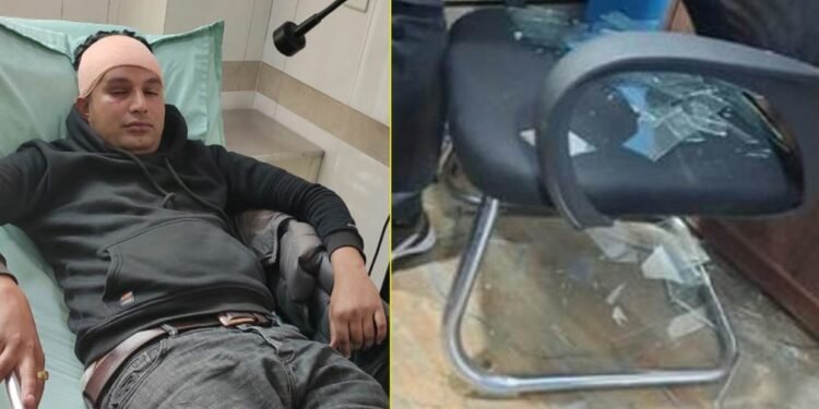 नेविसंघका नेताबीच कुटाकुट,पार्टी कार्यालय सानेपामा तोडफोड