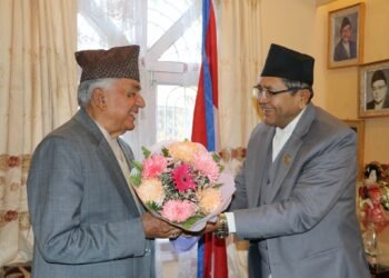 नवनिर्वाचित राष्ट्रपतिसँग सभामुखको भेट