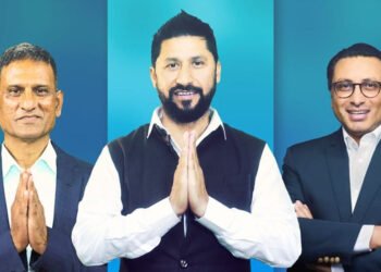 लामिछाने, वाग्ले र खरेलले संयुक्त पत्रकार सम्मेलन गर्दै