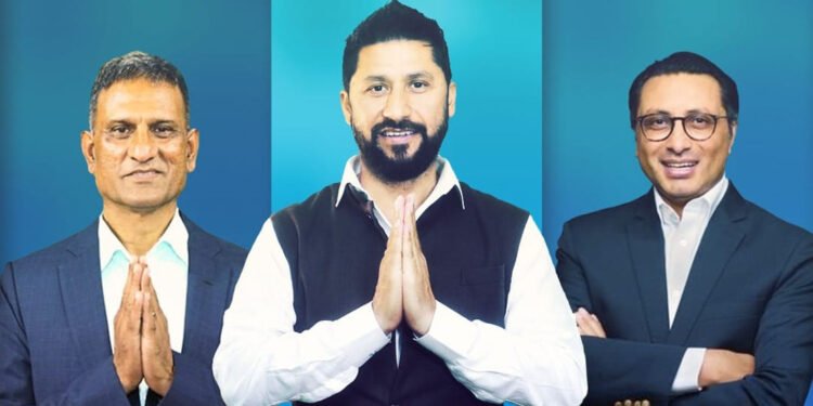 लामिछाने, वाग्ले र खरेलले संयुक्त पत्रकार सम्मेलन गर्दै