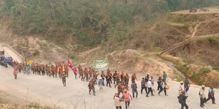 गोरखा–जितगढी पदयात्राका क्रममा सेनाको टोली पाल्पामा