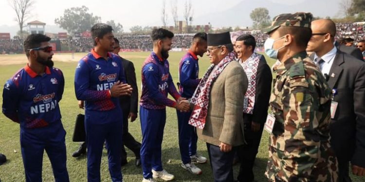 राष्ट्रिय क्रिकेट टिमलाई प्रधानमन्त्रीकाे बधाई सन्देश