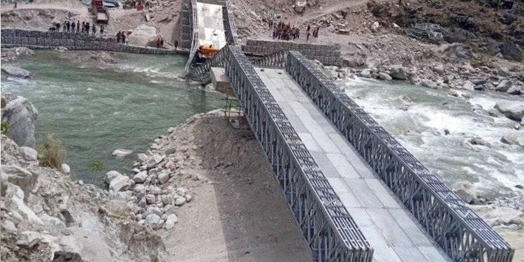 भेरीमा अस्थायी बेलिब्रिज