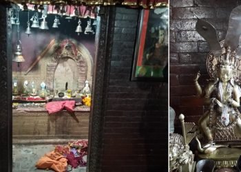 मन्दिर भत्काउँदा भेटियो दुई फिट अग्लो मूर्ति