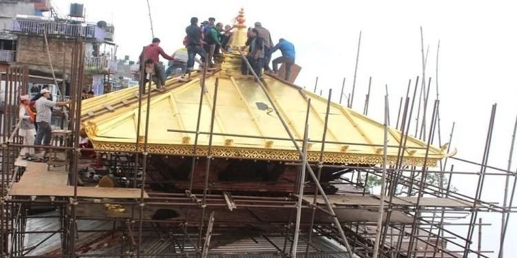 छिम्केश्वरी मन्दिरमा पित्तलको छानो