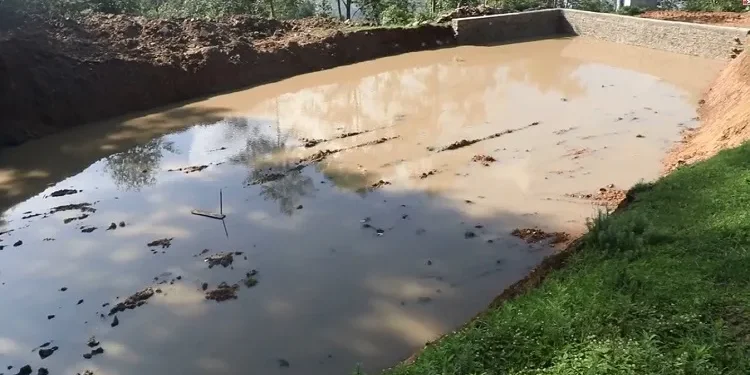 जलाधार संरक्षण गर्न हतुवागढीमा सार्वजनिक पोखरी निर्माण