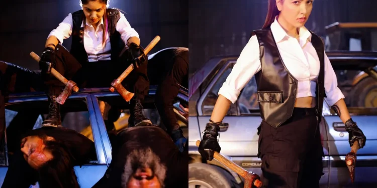 एक्सन अवतारमा देखिँदै पूजा शर्मा