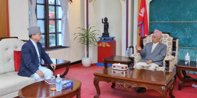 राष्ट्रपतिसँग उपप्रधानमन्त्री खड्काले गरे शान्ति सुरक्षाबारे छलफल