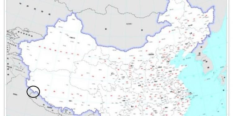 चीनको नयाँ नक्सामा नेपालको बुच्चे नक्सा