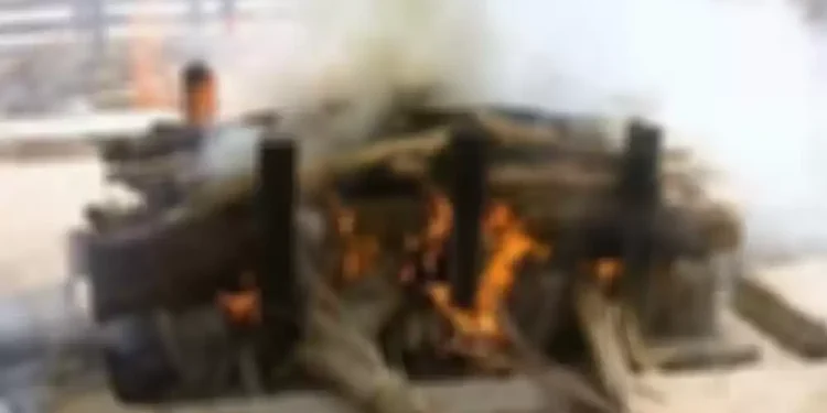 बाबु छोराको एउटै चितामा अन्त्येष्टि