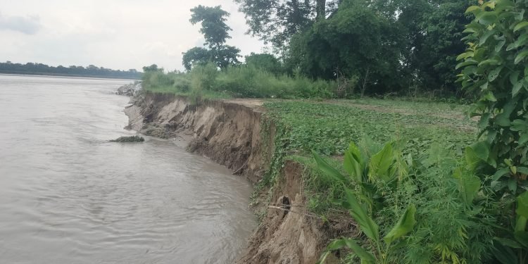नदीको जग्गा कटानले मुक्त कमैया परिवार विस्थापित हुँदै