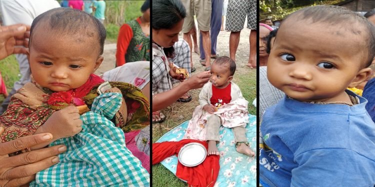 उखुबारीमा हात बाँधी अलपत्र छोडिएको एक शिशुको उद्धार