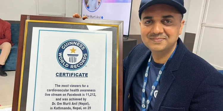 मुटुरोग विशेषज्ञ डा ओममूर्तिद्वारा विश्व रेकर्ड कायम