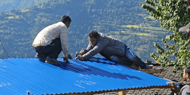 प्रदीप पौडेलको नेतृत्वमा १०० अस्थायी आवास निर्माण सम्पन्न