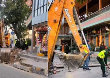 बार्दली रेष्टुरेन्टलेको संरचनामा महानगरले चलायो डोजर
