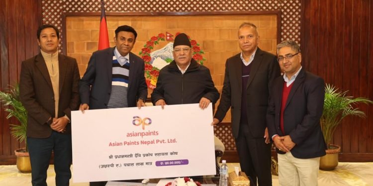 एशियन पेन्टस् नेपालले भूकम्प पीडित समुदायलाई राहत कोषद्वारा सहयोग