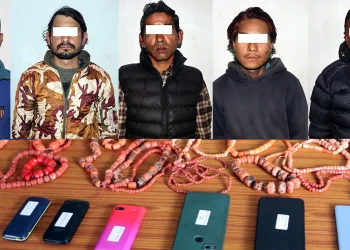मुगाका माला सहितको सामान चोरी गरेको आरोपमा पाँच जना पक्राउ