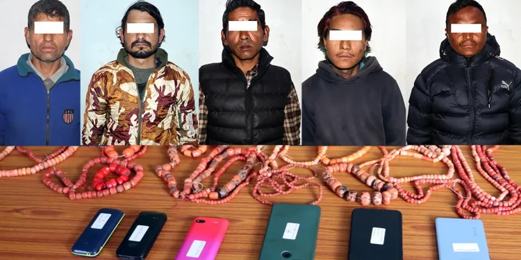 मुगाका माला सहितको सामान चोरी गरेको आरोपमा पाँच जना पक्राउ