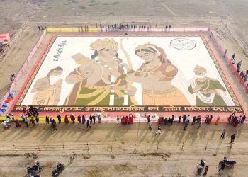 १०१ क्विन्टल अन्नबाट जनकपुरमा सीतारामको प्रतिमा निर्माण