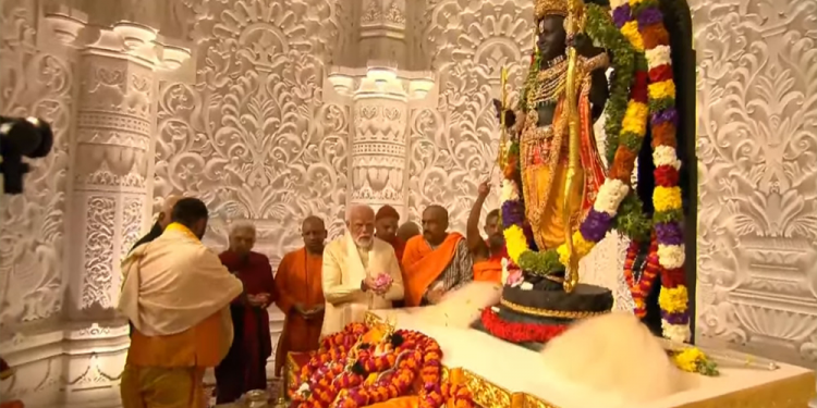 अयोध्याको राम मन्दिरमा प्राण प्रतिष्ठा सम्पन्न