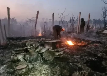 बङ्गलादेशको रोहिङ्ग्या शरणार्थी शिविरमा आगलागी, झण्डै आठ सय घर जले