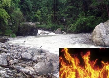 एक्कासी पानीको बहाब बढ्दा जल्दै गरेको शव बगायो, भागेर जोगिए मलामी