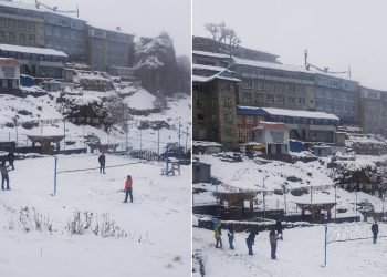 चैतको हिउँले खुम्बु क्षेत्र सेताम्मे,पर्यटकको घुइँचो