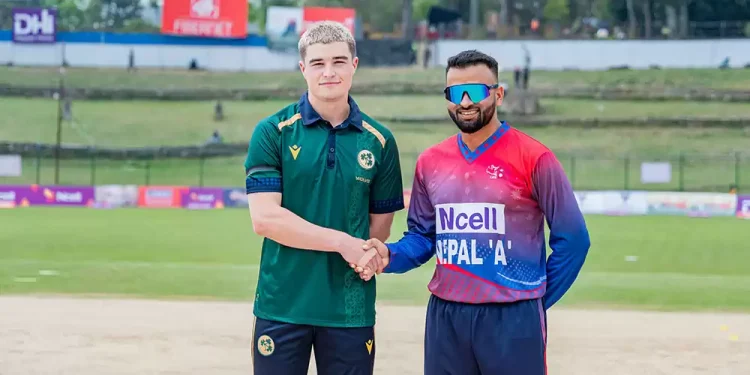 आयरल्याण्ड वोल्भ्सविरुद्ध टस हारेर नेपाल ए ले पहिला ब्याटिंग गर्दै