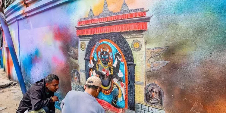 काठमाडौँ महानगरका सार्वजनिक पर्खालहरुमा भित्ते चित्र