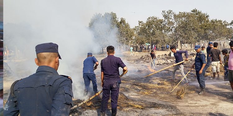 १०० घर जलेपछि ६ घण्टामा नियन्त्रणमा आयो मटिहानीको आगो