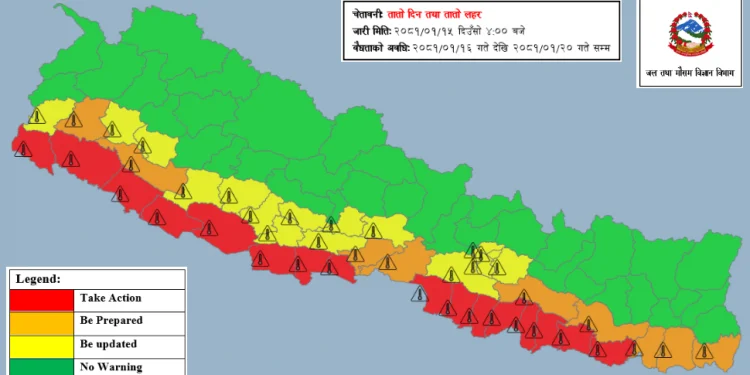 तराइमा पाँचदिन तातो हावा ‘लु’ चल्ने, सतर्कता अपनाउन आग्रह