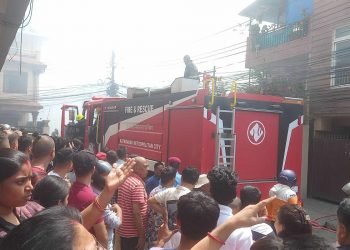 काठमाडौँकाे शंखमुलमा आगलागी, ग्यारेजसहित ३ वटा टहरा जले