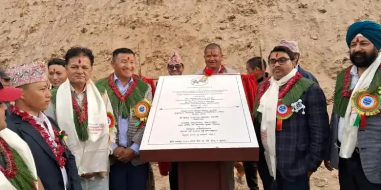 भारतको सहयोगमा बन्ने सङ्खुवासभामा उच्च प्रभाव सामुदायिक विकास परियोजनाको शिलान्यास