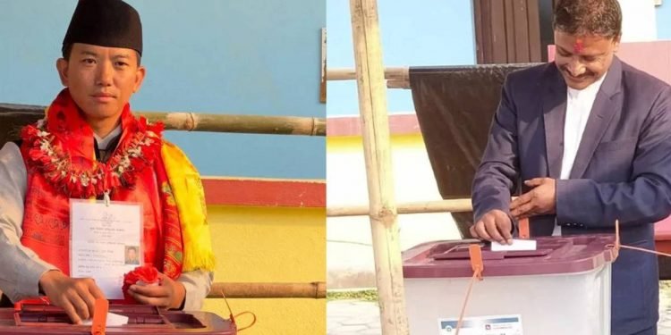 इलाम-२ : एमालेका नेम्वाङ र काँग्रेसका उम्मेदवार खड्काले गरे मतदान