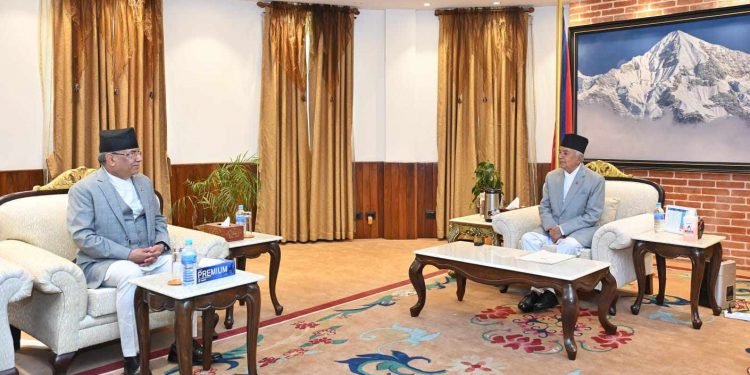 राष्ट्रपति पौडेल र प्रधानमन्त्री दाहालबीच भेटवार्ता