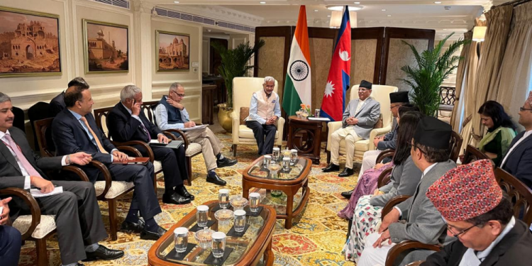 प्रधानमन्त्री प्रचण्ड र एस जयशङ्करबीच भेटवार्ता,दुई देशबीचको आपसी सम्बन्ध थप प्रगाढ हुँदै जाने विश्वास