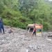 पहिरोले मध्यपहाडी लोकमार्गमा ट्रक पुरियो, चालक सकुशल