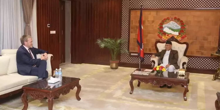 प्रधानमन्त्रीसँग अमेरिकी राजदुतको भेटवार्ता