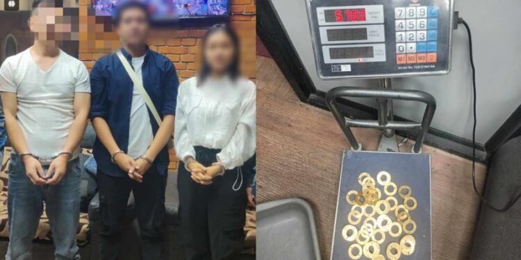 विमानस्थलबाट ५ किलो ७ सय ग्राम सुनसहित ३ विदेशी पक्राउ