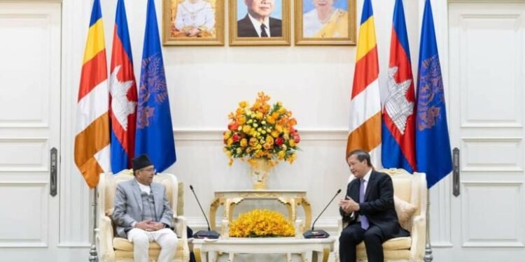 सभामुखद्वारा कम्बोडियाका प्रधानमन्त्रीसँग भेट