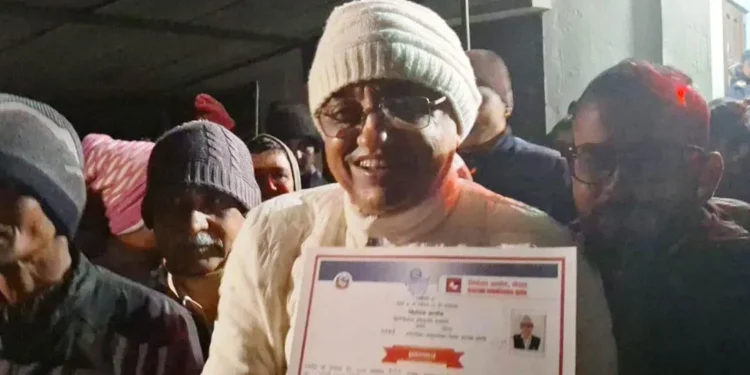 झापा कन्काई-६ मा स्वतन्त्र उम्मेदवार ओली विजयी