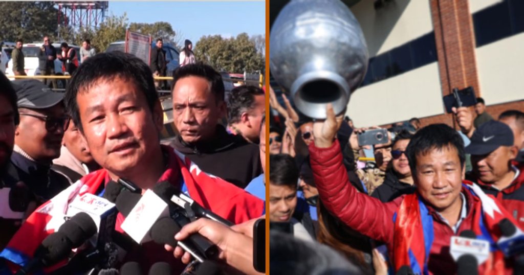 खाली गाग्री बोकेर प्रधानमन्त्री भेट्न काठमाडौं आए हर्क सम्पाङ