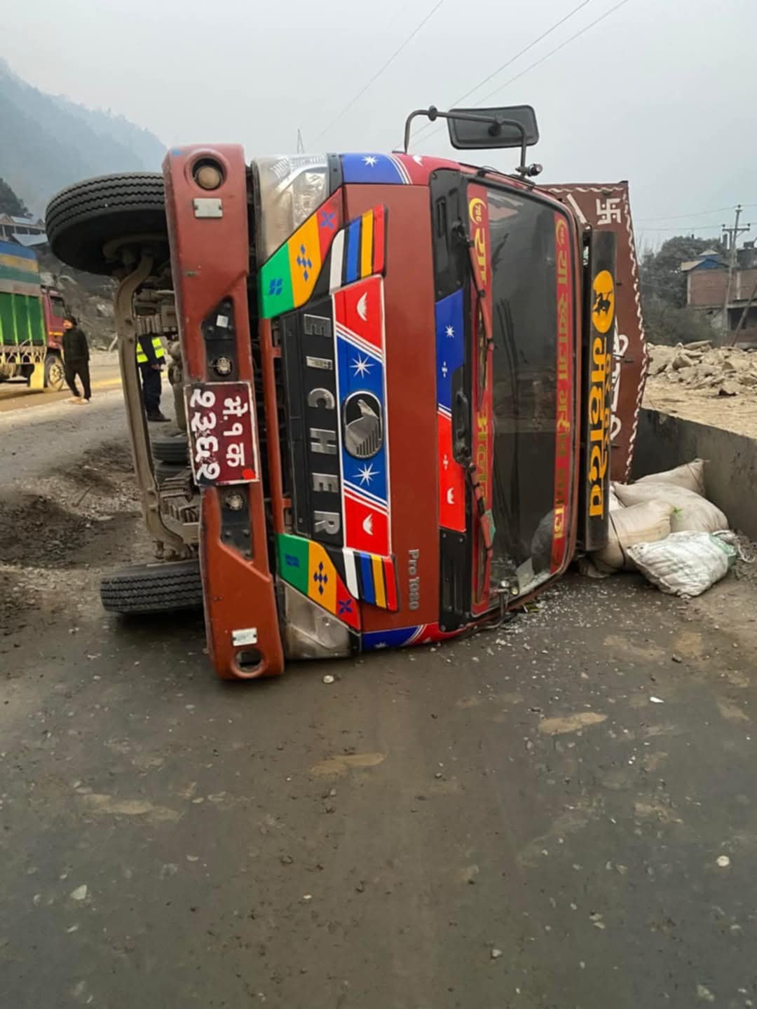 मिनीट्रक दुर्घटना हुँदा १९ वटा चौपायाको मृत्यु